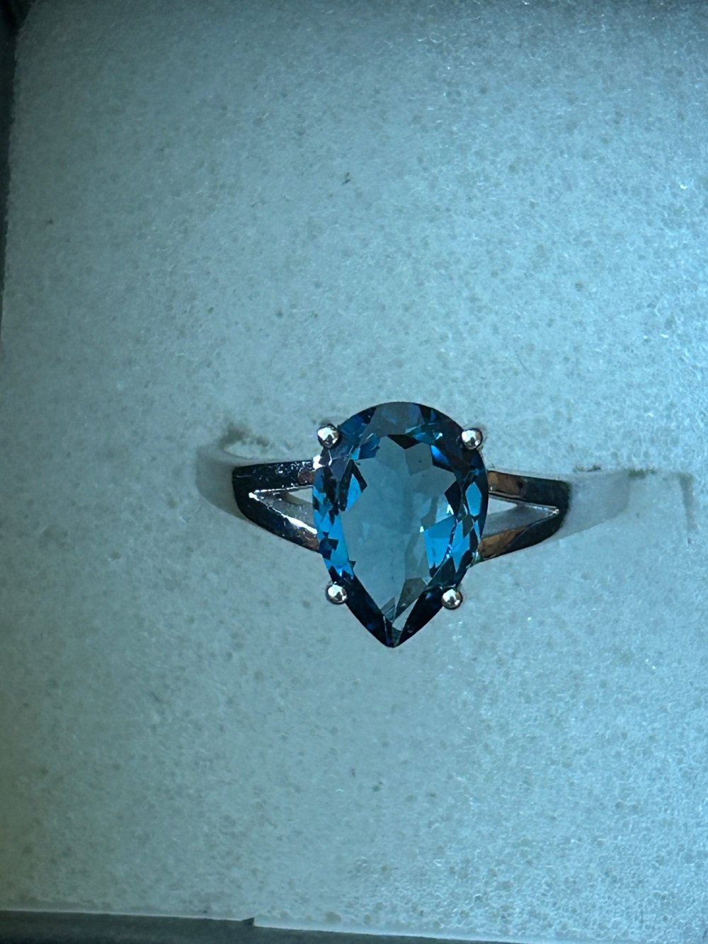 Genuine London Blue Topaz and sterling silver ring. NWOT